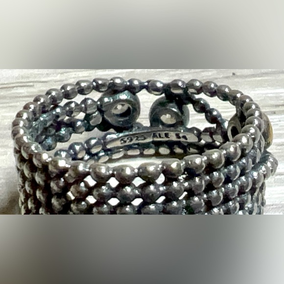 Authentic PANDORA Entangled Beauty Sterling Silver & 14K Gold Diamond Ring - Picture 6 of 9
